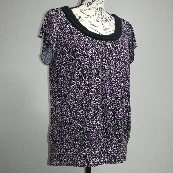 Six Degrees Braid Round Neck Multicolor Women Print Tops Size XL - Picture 2 of 16
